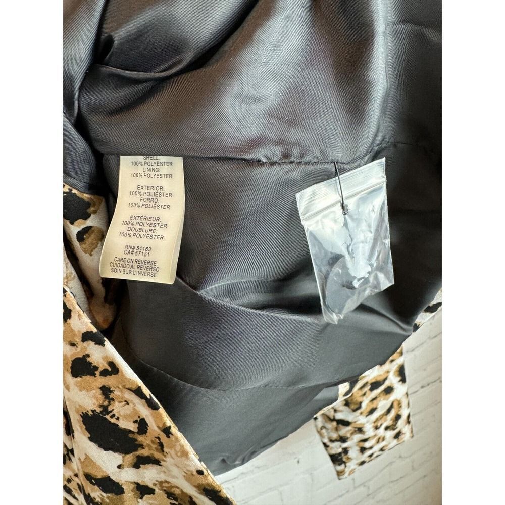 CALVIN KLEIN beige black animal leopard classic career blazer jacket 8P NWOT - Picture 7 of 9